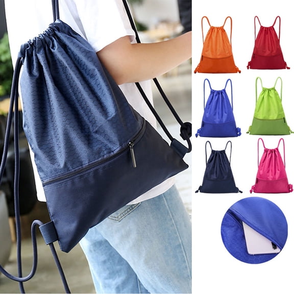 Zhaomeidaxi Drawstring Backpack Bags Sack Pack Tote Sport Storage Polyester Bag for Gym Traveling