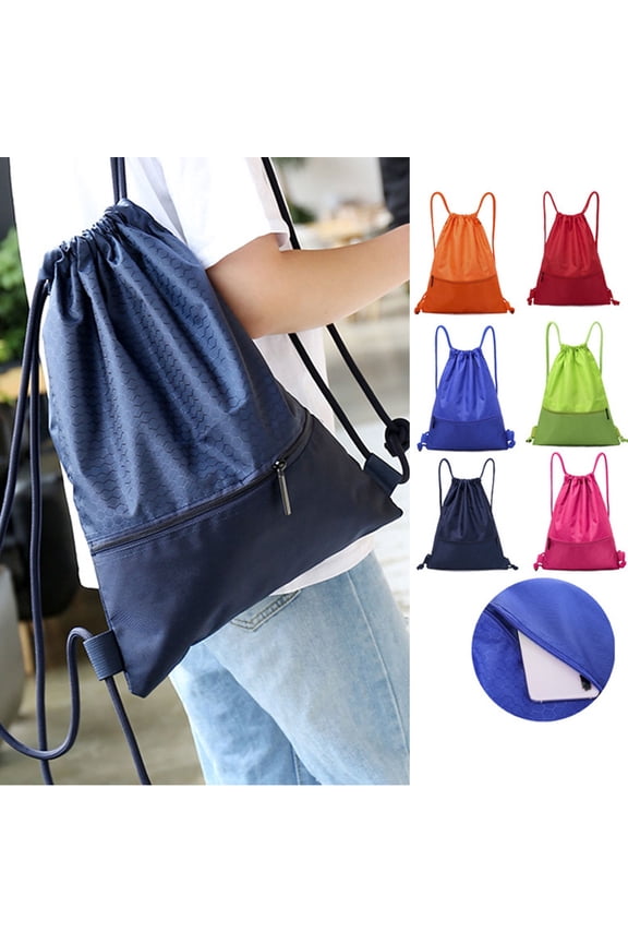 Drawstring Backpack Bags Sack Pack Cinch Tote Sport Storage Polyester Bag for Gym Traveling