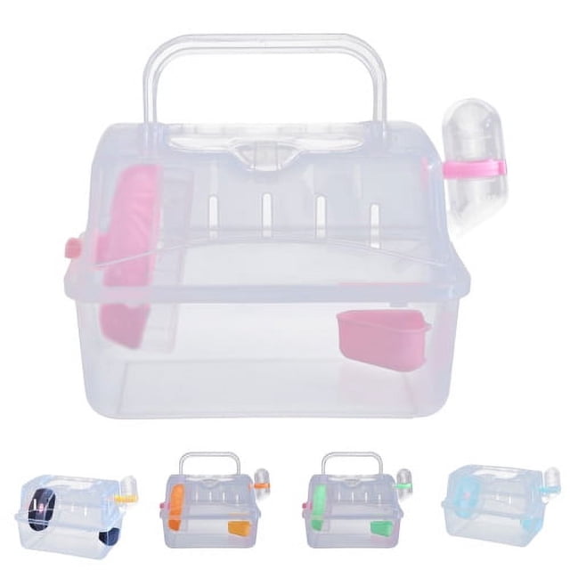 View of Zhaomeidaxi Dwarf Hamster Travel Portable Carrier Cage with Food Bowl Portable Hamster Home ...