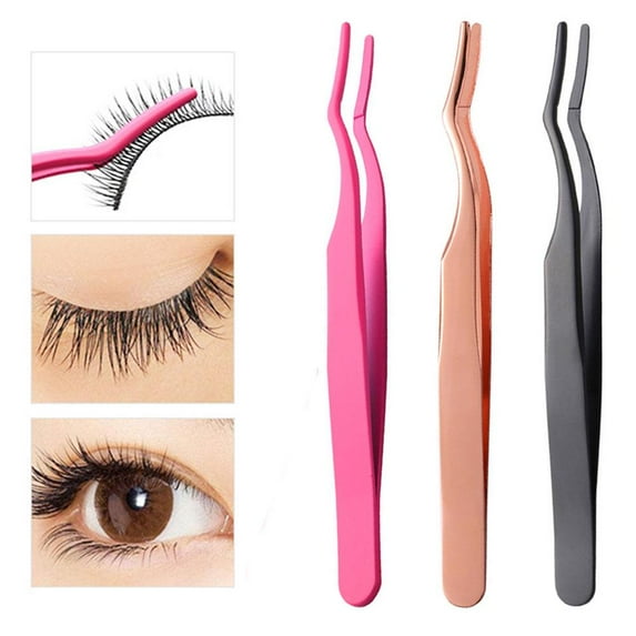 Zhaomeidaxi Eyelash Applicator Tool Eyelash Extension Curved Lash Tweezer for Easy Lashes Application and Removal