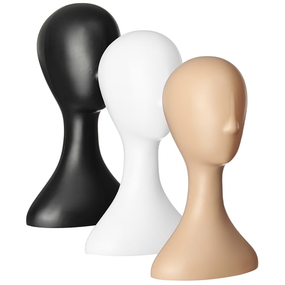 Zhaomeidaxi Female Plastic Abstract Mannequin Head Wig Hat Cap Dress Forms Display Rack Manikin Head Model Glasses Wig Hair Holder Stand