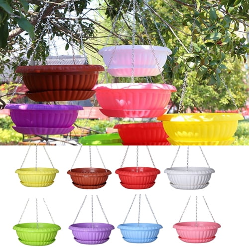 Zhaomeidaxi Flower Pots Indoor Outdoor Planting or Storage,Succulent Plants or Water Plants Garden Planters for Plants,Self-Watering Flower Pot Container -with Chain