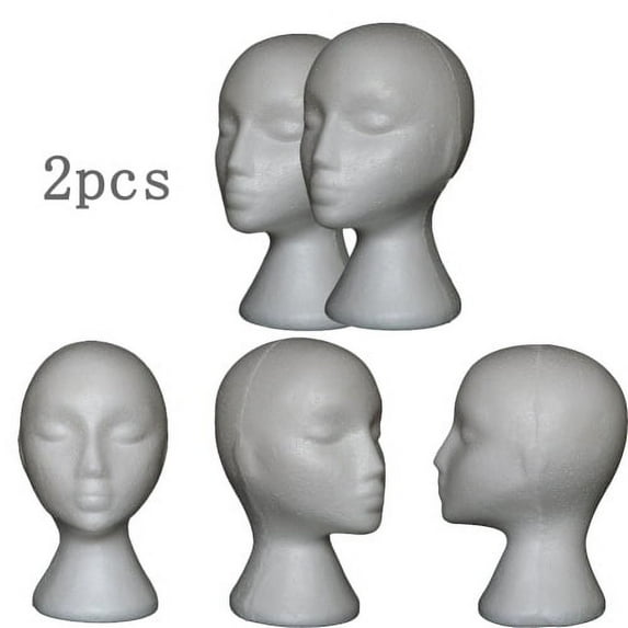 Zhaomeidaxi Foam Head Mannequin Wig Hair Mannequin Show Glasses Decoration Abstract Human Body 2PCS