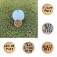 thumbnail image 1 of Zhaomeidaxi Golf Ball Markers Assorted Funny Words - AlloyAlloy Golf Markers Funny Words Mini Good Toughness Golf Hat Marker for Golf Court, 1 of 9