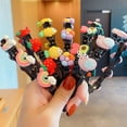 thumbnail image 1 of Zhaomeidaxi Hairpin Headband, Fashion Headband with Clips, Beaded Flower Double Bangs Hairstyle Double Layer Twist Plait Headband Korean Braided Headbands for Women Teens Girls, 1 of 4