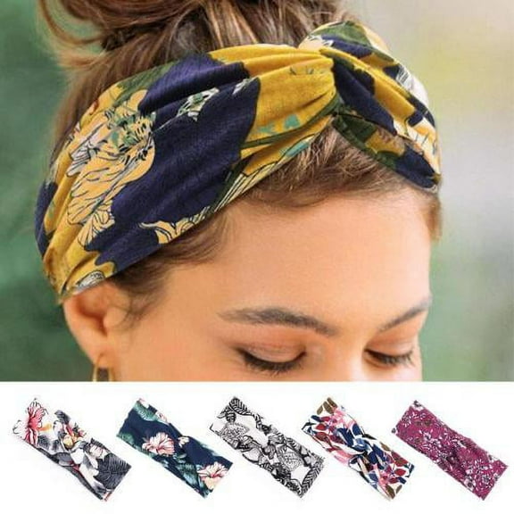 Zhaomeidaxi Headbands for Women, Fashion Headbands Floral Bandeau Head bands Elastic Hair Bands Criss Cross Twisted Head Wrap Gifts for Women