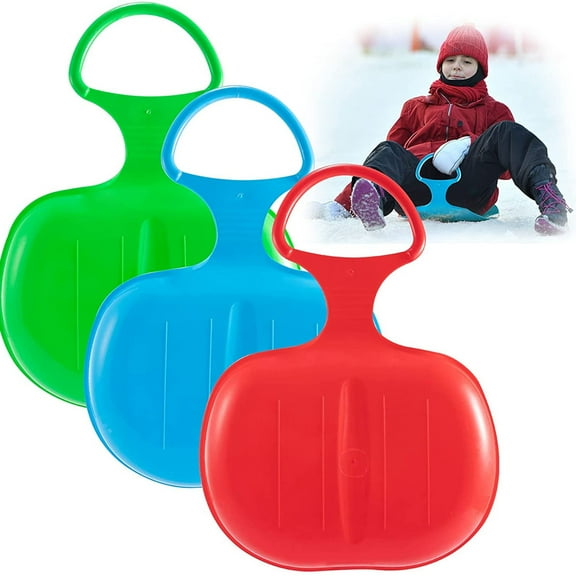 Zhaomeidaxi Large Portable Skiing Board Plastic for Kids and Adults Winter Skiing, Durable Snow Sled Board with Big Handle for Outdoor Grass Sand Downhill Sledding
