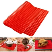 Zhaomeidaxi Large Red Pyramid / Raised Cone Shaped Healthy Silicone Mat for Cooking, Baking and Roasting | Superb Non-Stick Food Grade Silicone