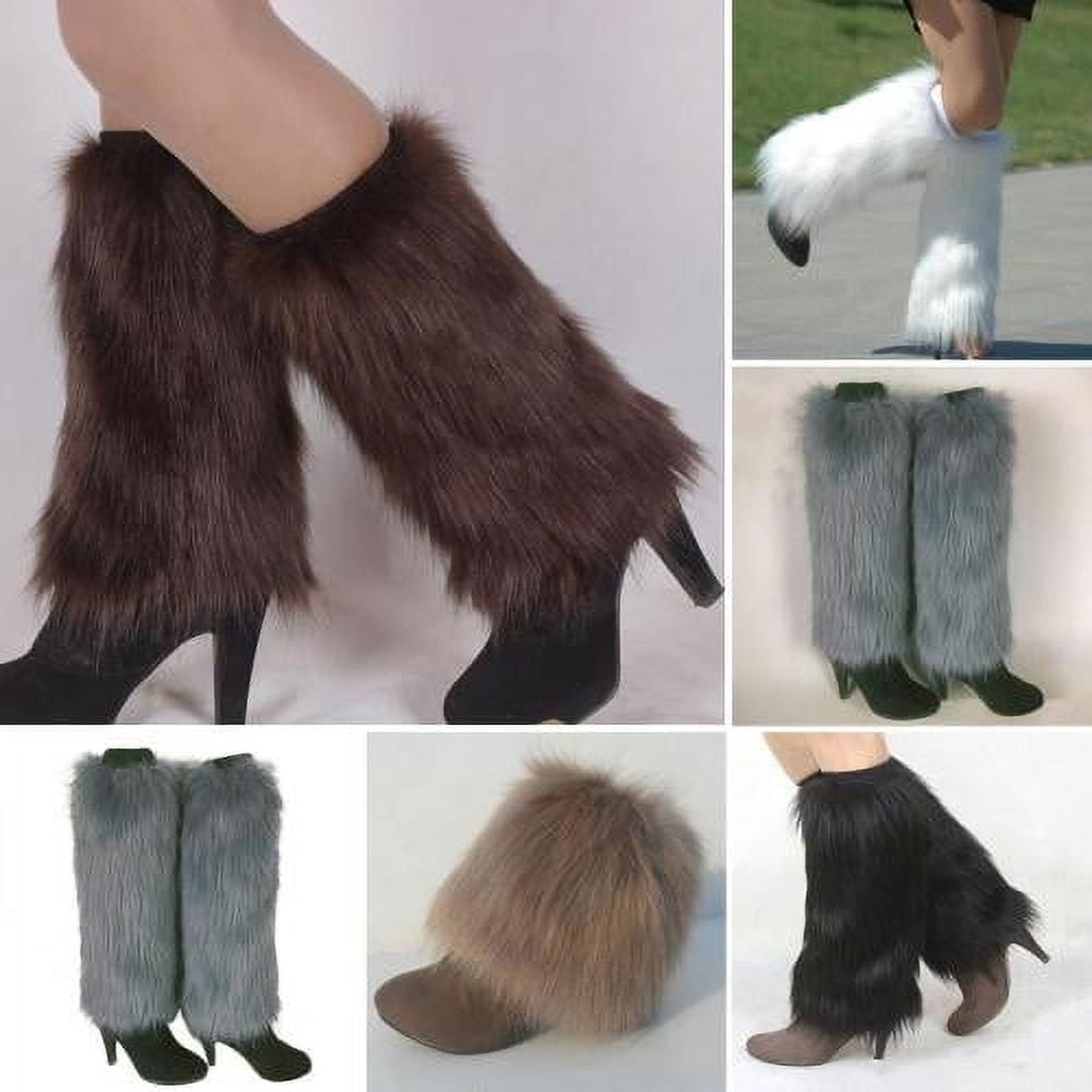 Zhaomeidaxi Leg Womens Furry Festival Leg Warmers,Womens Fur Leg
