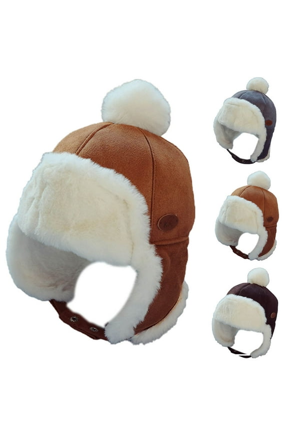 Little Boys Winter Hat with Large Flaps Kids Nylon Russian/Aviator Winter Earflap Cap