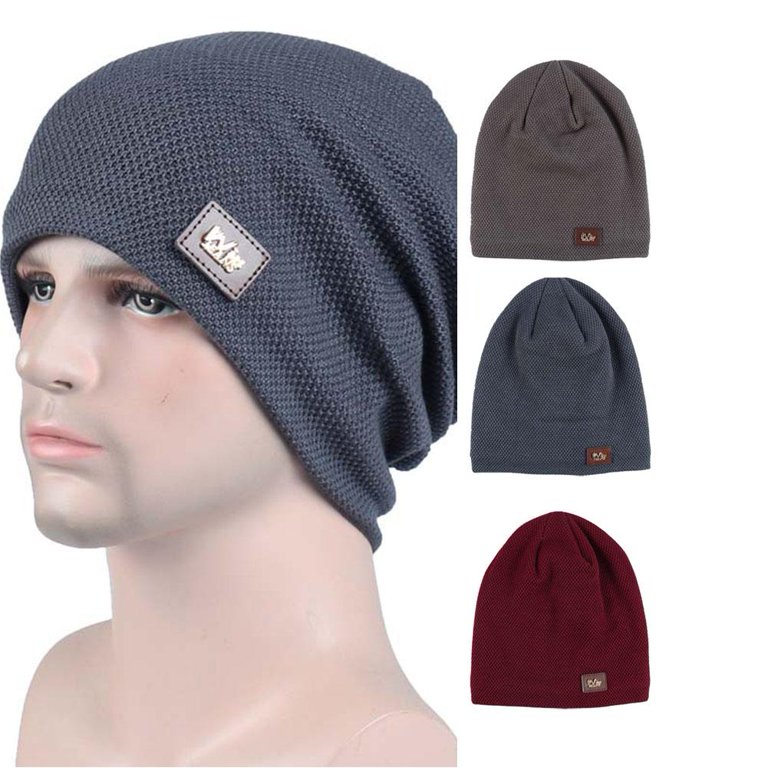 Zhaomeidaxi Mens Winter Warm Knitting Hats Plain Skull  display picture 2