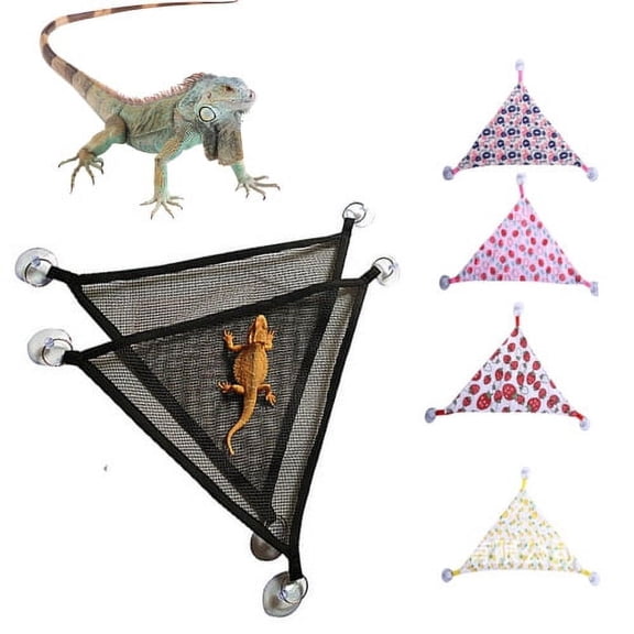 Zhaomeidaxi  Reptile Hammock, Triangular Shape Reptile Jungle Vine Decor with Suction Cup Accessory for Climbing Chameleon Gecko Lizards Snakes Hermit Crab