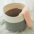 thumbnail image 1 of Zhaomeidaxi S/M/L Cotton Rope Basket Woven Baby Laundry Basket for Blankets Toys Storage Basket with Handle Comforter Cushions Storage Bins Thread Laundry Hamper, 1 of 9
