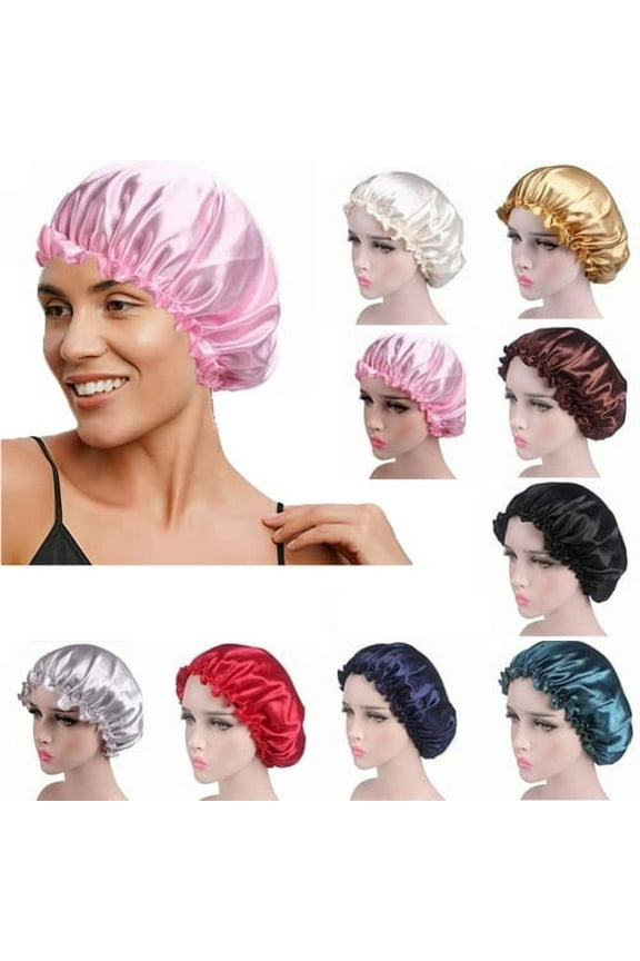 Sleep Cap Satin Bonnet Sleeping Hat Soft Elastic Night Hair Cover for Women Girls
