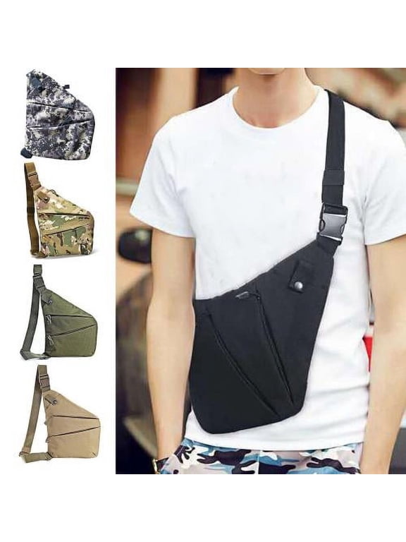 Small Black Sling Crossbody Backpack Shoulder Bag for Men, Lightweight One Strap Backpack Sling Bag Backpack for Hiking Walking Biking Travel Cycling