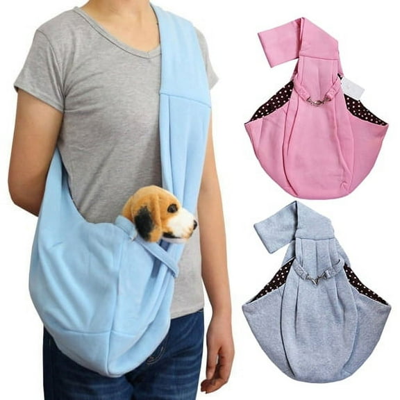 Zhaomeidaxi Small Dog Sling Cat Carrier Hands Free Outdoor Walking Pet Puppy Travel Bag Backpack for Men Girls
