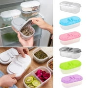 Zhaomeidaxi Snack Container - Divided Plastic Food Container Two Sections for Snacks On the Go Eco-Friendly, Dishwasher Safe, BPA-Free - with Lid -Bento Box Plastic Lunch and Food Storage Container