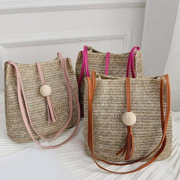 Zhaomeidaxi Summer Straw Bag Big Weave Handbags Beach Shoulder Bags Vocation Tote HandbagsTravel Bag for Women