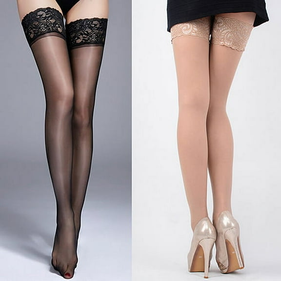 Zhaomeidaxi Thigh High Women's Stockings, Black (5 Count Per Pack)
