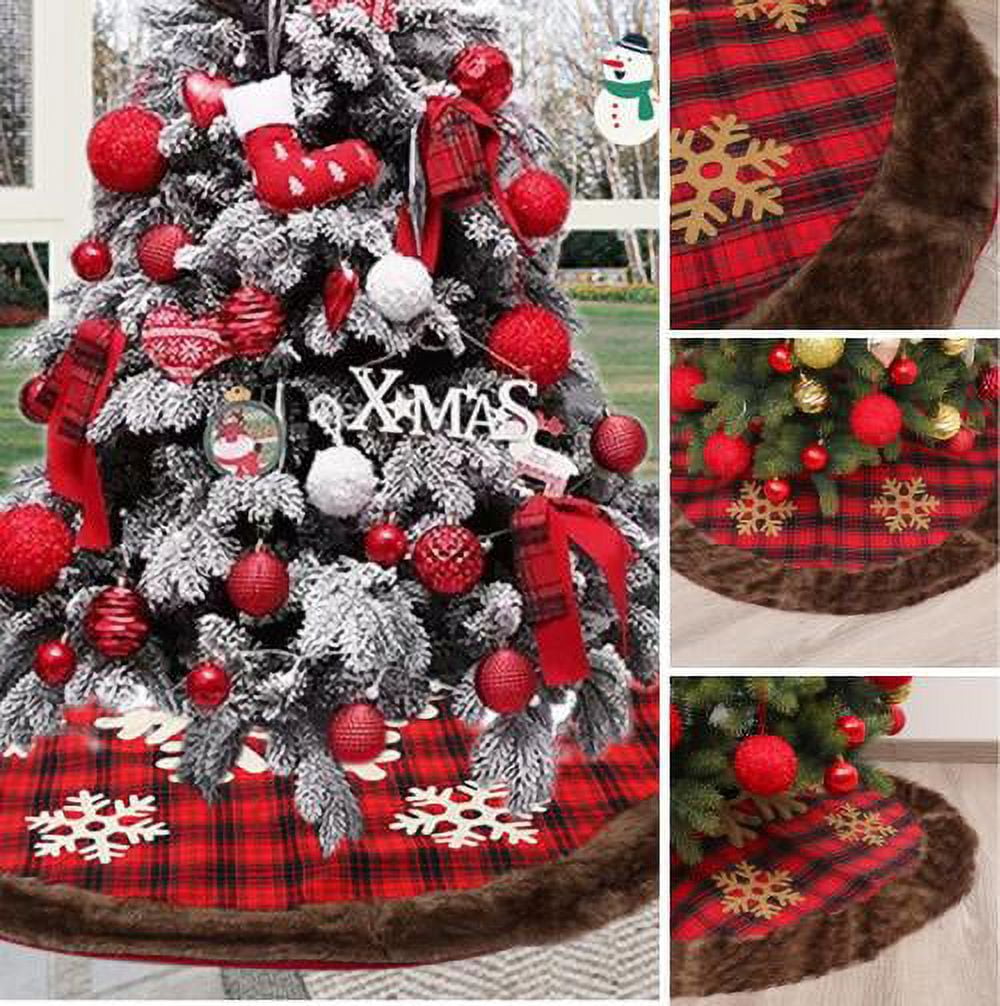 Zhaomeidaxi Tree Skirt Christmas Tree Apron Floor Mat Pattern