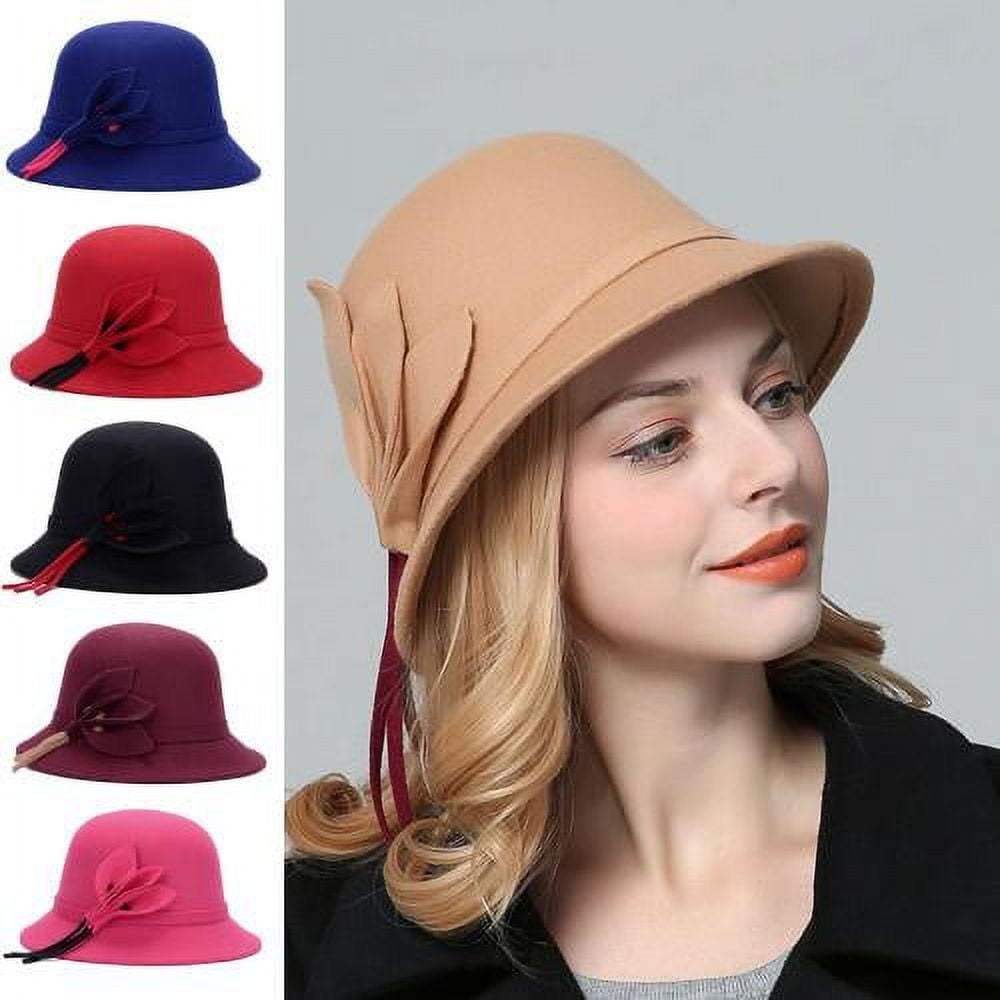 Vintage Cloche Bucket Hat Packable Church Derby Winter Floppy Adjustable 1920s Vintage Cloche Bucket Hat Packable Ladies Church Derby  main image 3
