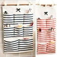 thumbnail image 1 of Zhaomeidaxi Wall Closet Hanging Storage Bag, Premium Cotton Linen Over The Door Organizer, Hanging Storage Pouches with 6/8 Pockets for Bedroom Bathroom, 1 of 3