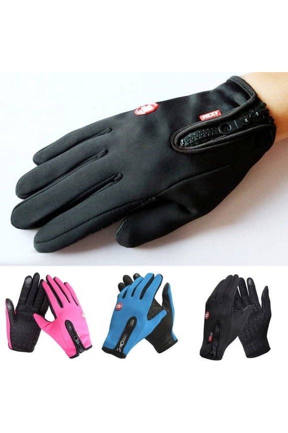 Winter Gloves Fingers Warm Gloves Zipper Anti Slip Windproof Waterproof Cycling Riding Running Work for Men Women Men Women