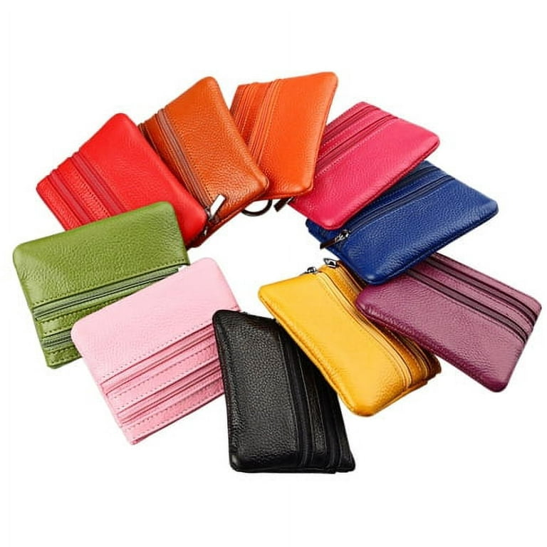 Zip Around Card Holder, Faux Leather Coin Purse With Multi Card