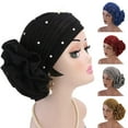 thumbnail image 1 of Zhaomeidaxi Women Turban Flower African Pattern Headwrap Sleep Beanie Pre-Tied Bonnet Elastic Knot Cap, 1 of 8