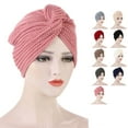thumbnail image 1 of Zhaomeidaxi Women Turban Hats Twist-Knot Beanie Headwrap Stretch Pre-Tied Cap Solid Color Head Bonnet, 1 of 8