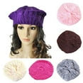 thumbnail image 1 of Zhaomeidaxi Women's Satin Lined Knitted Beret Ladies Winter Autumn Warm and Soft Beanie Hat Solid Color, 1 of 2