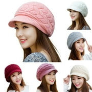 Zhaomeidaxi Women's Winter Warm Hat Crochet Slouchy Beanie Knitted Caps with Visor