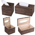 thumbnail image 1 of Zhaomeidaxi Wooden Tissue Box Cover Rectangular/Square, Decorative Tissue Box Holder for Home Decor,Kitchen,Bedroom,Living Room, 1 of 5
