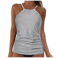 thumbnail image 1 of Zhden Tankini Women's High Neck Tankini Tops Only Tummy Control Swimsuit Top Ruched Swim Top Tankini Tops for Women Swimwear Top Only（White,XXL）, 1 of 4