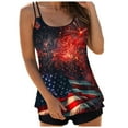 thumbnail image 1 of Zhden Womens Tankini Swimsuits with Shorts American Flag Graphic Two-Piece Tankini Swimsuits Tummy Control Tankini Swimsuits(Z01-,XXXL), 1 of 5