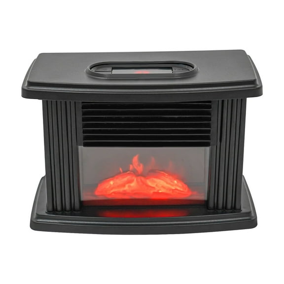 ZhdnBhnos 1000W Electric Fireplace Heating Stove Mini Air Heater Warmer Fan w/ 3D Realistic Flame Effect