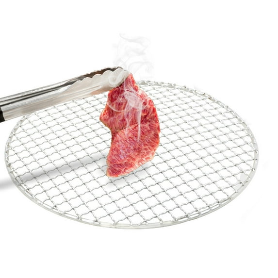 ZhdnBhnos 16 Inch Round Barbecue Grill Net Stainless Steel Mesh Rack Grid Grate Steam Net BBQ Wire Rack for Camping Charbroil