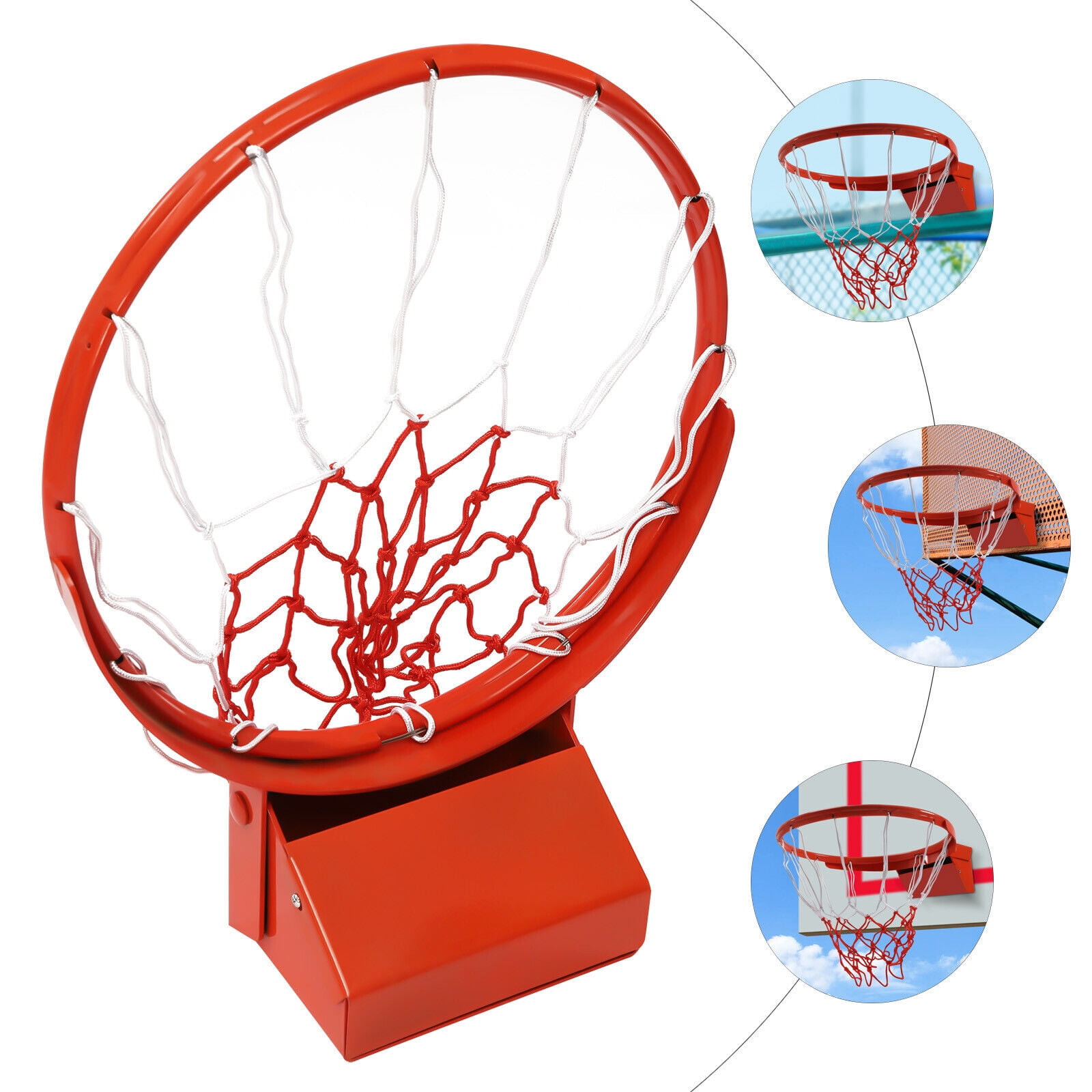 ZhdnBhnos 18" Wall Mounted Basketball Rim Replacement Heavy Duty