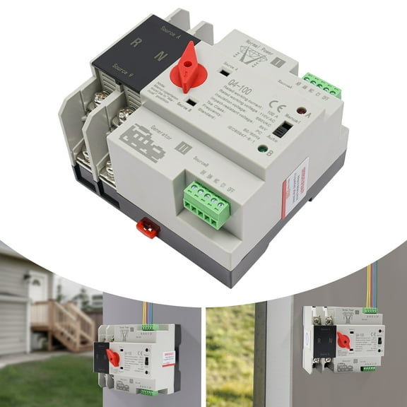 ZhdnBhnos 2P 100A Dual Power Transfer Switch For Generator Changeover Switch Automatic Transfer Switch