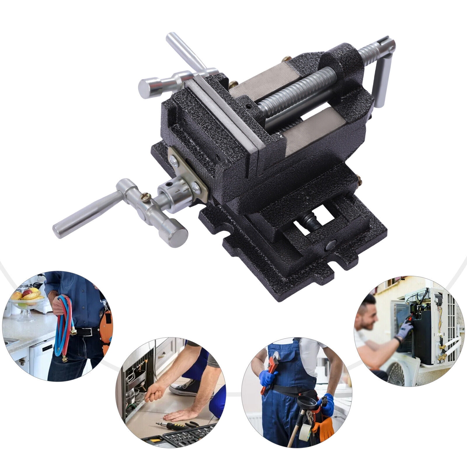 ZhdnBhnos 3" Cross Slide Vise Drill Press XY Compound Vise Heavy Duty Metal Milling 2Way XY