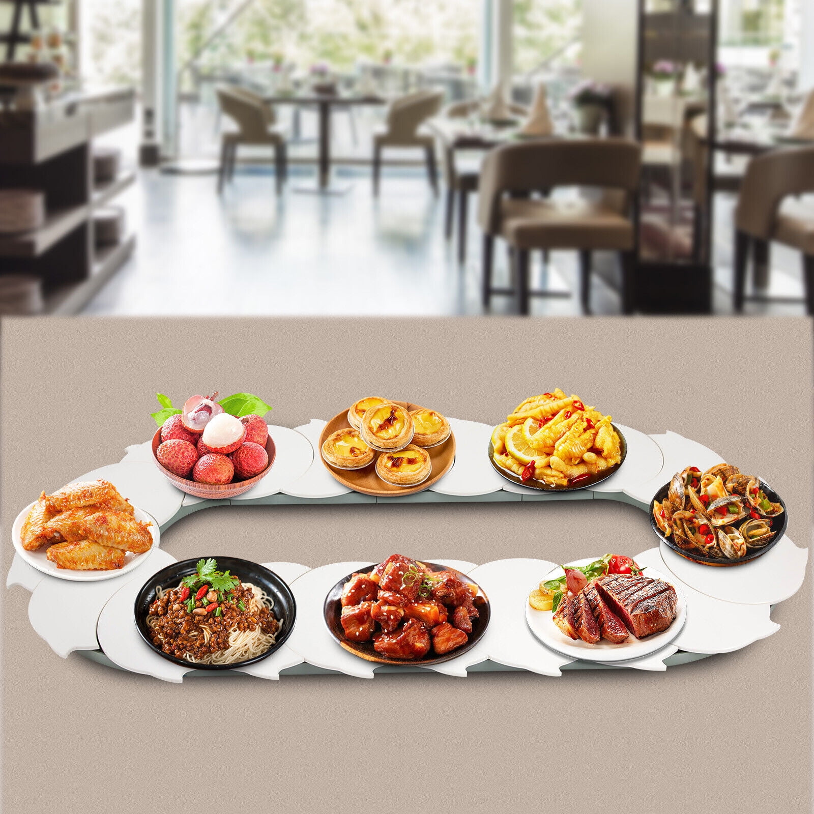 ZhdnBhnos 360° Manual Swivel Adjustable Dining Table Food Turntable