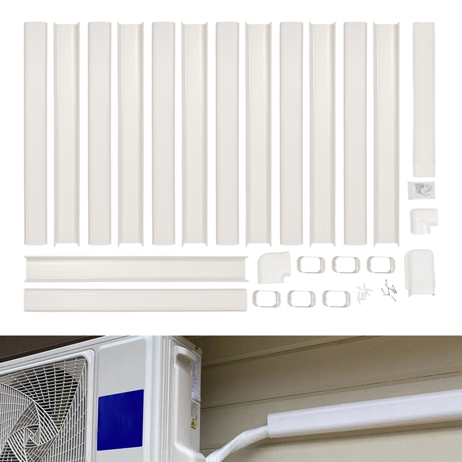 ZhdnBhnos 4inch W 25ft L Pro AC Line Set Cover Kit PVC Air Conditioner