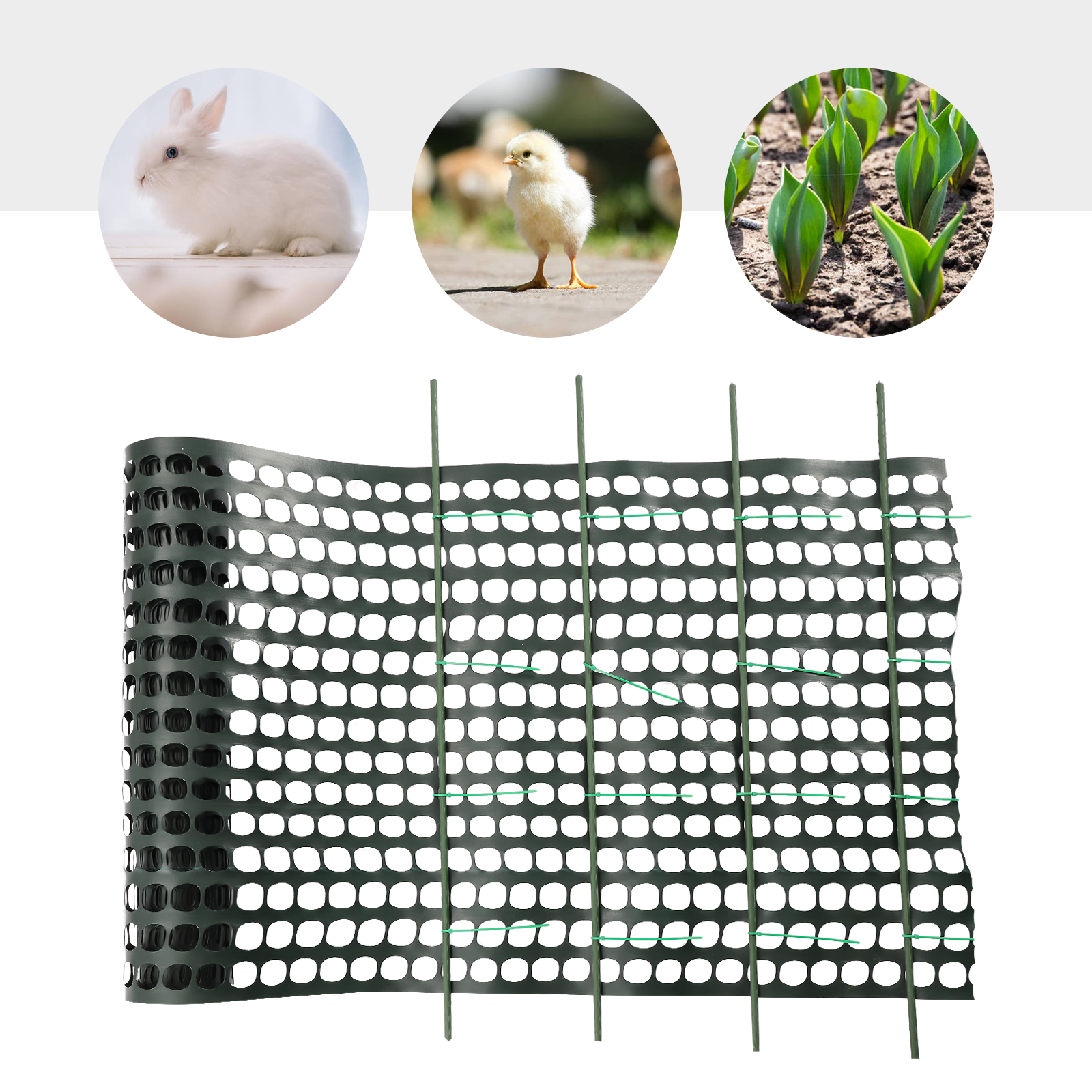 ZhdnBhnos 50*2ft Green Plastic Garden Fencing Roll Safety Construction