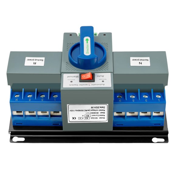 ZhdnBhnos 63A 4P Dual Power Automatic Transfer Switch ATS CB Level M6 Mini Change-over Switch