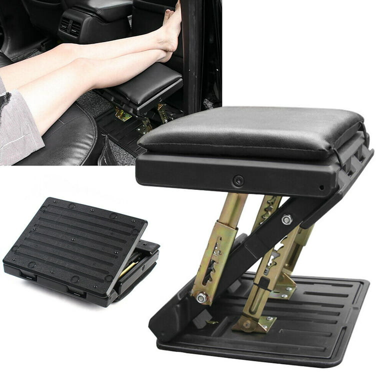 ZhdnBhnos Folding Soft Footrest Foot Rest Stool Ergonomic Portable  Adjustable Height Under Desk/Car Comfortable Footstool Black 