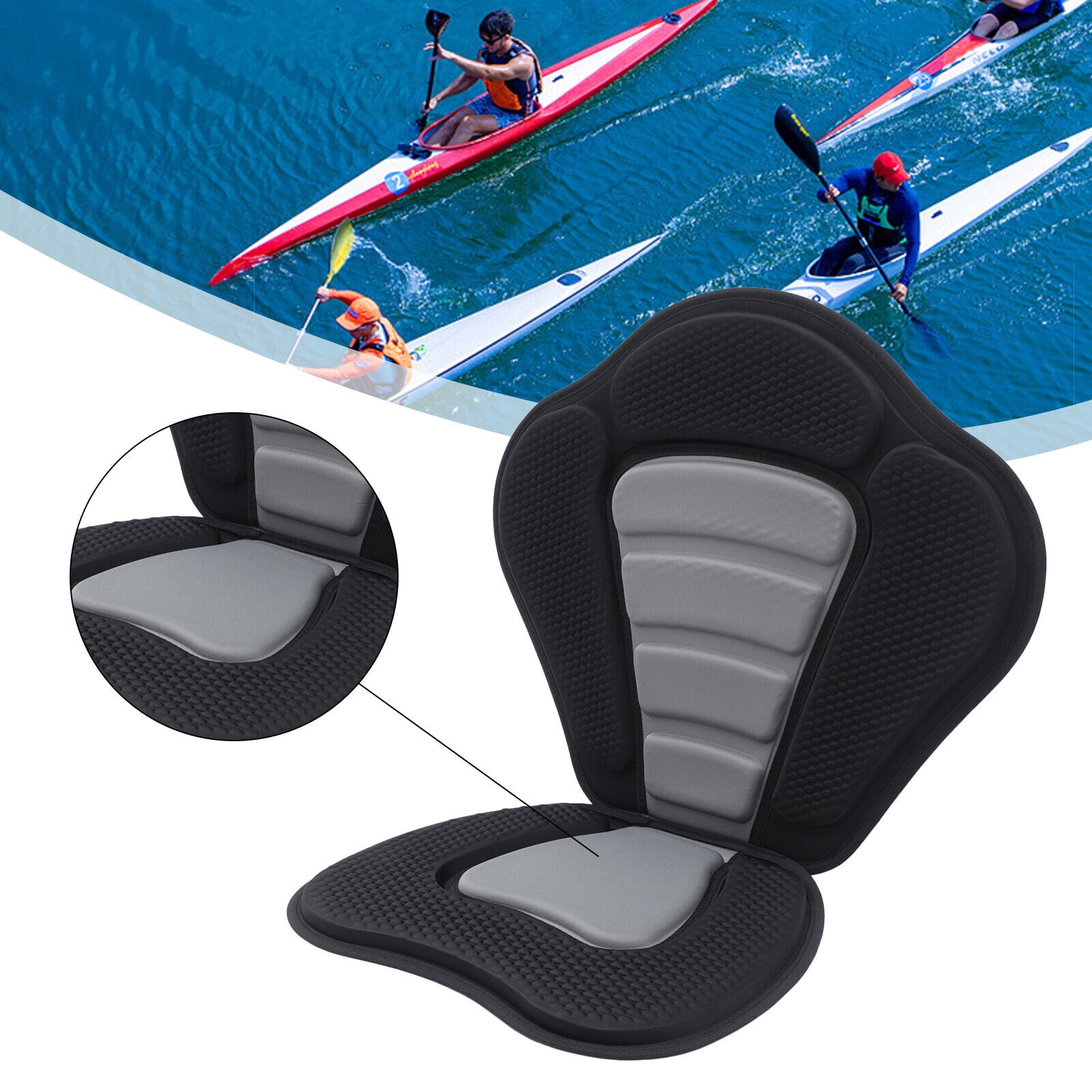 Kayak Seat Cushion Backrest Boat Seat Pad Drifting Canoe Back Support EVA