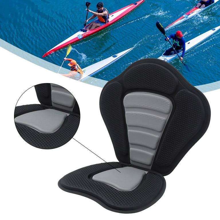 Zhdnbhnos Padded Kayak Seat Sit-On-Top Fishing Boat Seat Cushion Canoe Backrest Adjustable with Back Backpack Storage Bag, Women's, Size: 36.5, Black