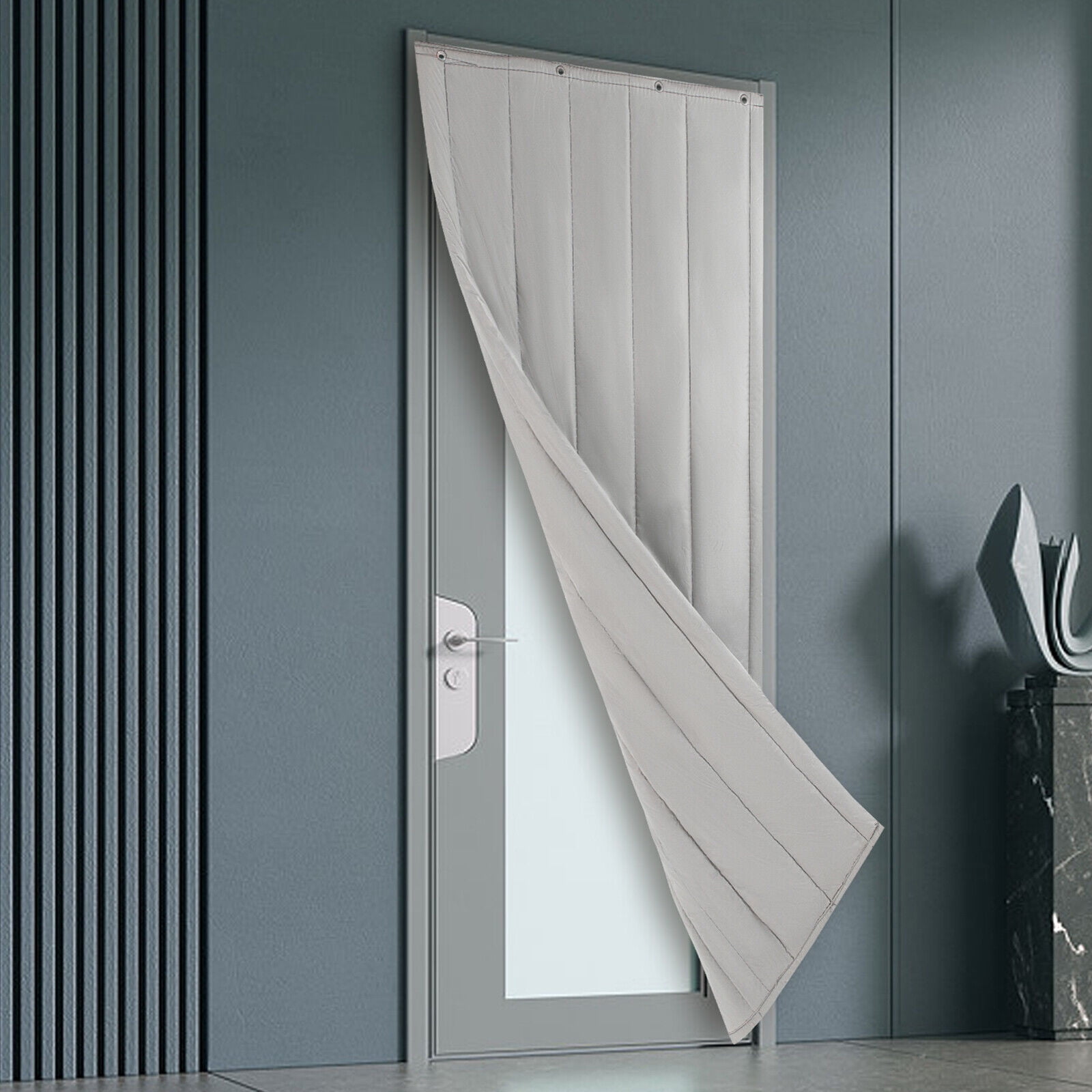 ZhdnBhnos Thermal Insulated Door Curtain Winter Doorway Cover Screen Soundproof Blanket 35.5