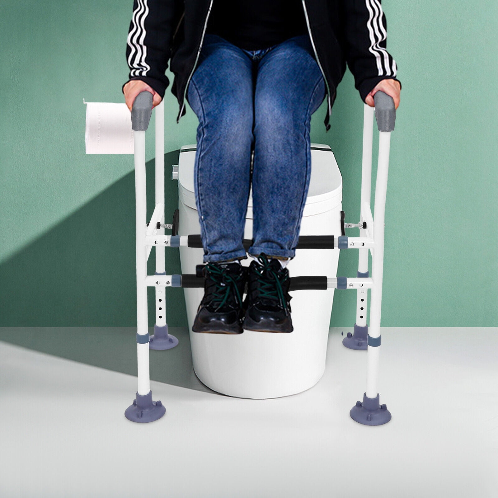 ZhdnBhnos Toilet Safety Frame Support Rail Handrails Grab Bars Height