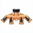 thumbnail image 1 of Zhejiang 30002 4-Way Brass Faucet Manifold Splitter With Shut Offs - Quantity of 5, 1 of 2
